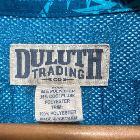 Duluth Trading Co Mens Short Sleeve Tropical Leaf Print Button Up Shirt XL - Picture 6 of 9